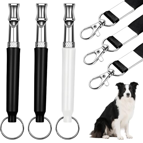 3 Pcs Dog Whistle,Dog Whistle to Stop Barking Neighbors Dog,Ultrasonic Dog Whistles,Professional Recall Dog Training Whistles, with Lanyard