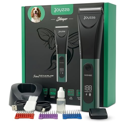 Stinger 5-in-1 Cordless Clipper - Powerful and Versatile Dog Clippers for Grooming, Cordless Convenience, and Stylish Dog Clippers Design - color: Green