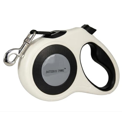 XL 16FT Retractable Dog Leash for Large Dog up to 120 lbs, Chew Proof Steel Wire Extender, One-Hand Brake & Lock, Tangle-Free Heavy Duty Walking Leash XL White - color: White