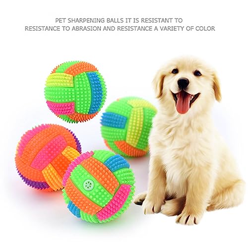 Teething Ball Spiky Dog Glowing Pet Chew Ball Flashing Squeak Molar Ball Interactive Pet Dogs Chasing 2.36 Inch