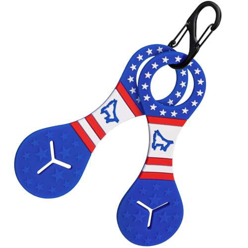 2 Pieces Dog Poop Bag Holder for Leash Waste Bag Carrier (Blue - American Flag) - color: Blue - American Flag