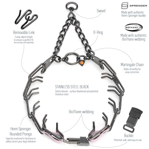 Herm Sprenger Black Stainless Steel Dog Collar with Quick Release ClicLock Buckle and Biothane Insert Training Collar Made in Germany (Pastel Purple, 25in x 4.0mm(Neck Size up to21-22in)) - color: Pastel Purple, size: 25in x 4.0mm(neck size up to21-22in)