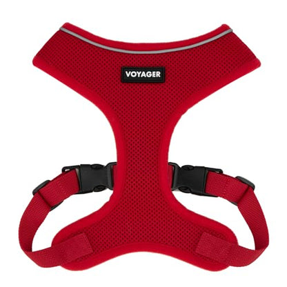 Best Pet Supplies Voyager Aerolite Over the Head Dog Harness, No Pull Breathable Air Mesh Vest, Quick Dry with Reflective Stitching, Adjustable Escape Resistant Harness - Red, X-Small - color: Red, size: XS