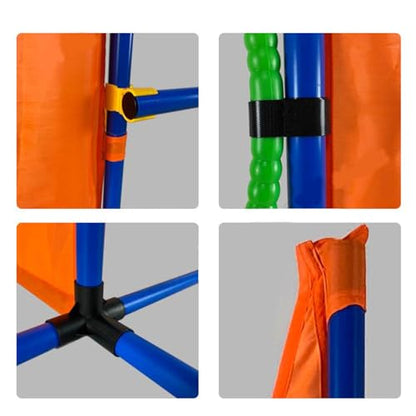 Dog Agility Training Equipment Set, 2 Dog Jump, Hurdle, Blind and Standard Tunnel and Weave Poles, Premium Dog Agility Exercise Set with Easy Carry Case