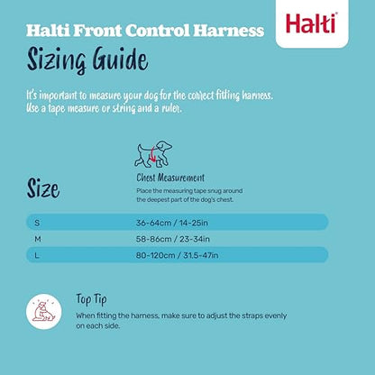 Halti Front Control Harness - Stop Your Dog Pulling on the Leash. Adjustable, Lightweight and Easy to Use. Anti-Pull Dog Training Harness for Large Dogs (Size L) - size: Large