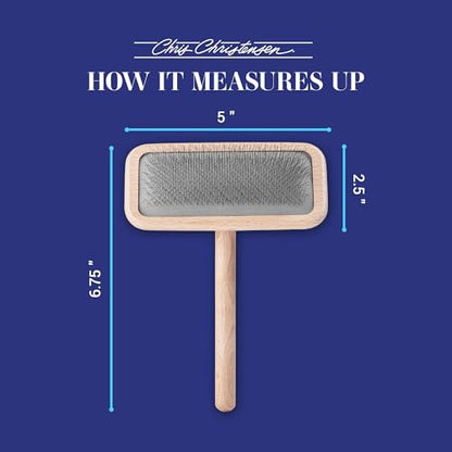 Chris Christensen Mark III Slicker Brush for Dogs, 12mm Pins, Groom Like a Pro, Handcrafted Lightweight Beechwood Ergonomic Handle, Stainless Steel Pins, A5III Medium. Made in Germany. - size: Mark III Medium