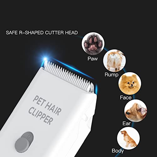 Replaceable Charging Cable&Standard Size Ceramic Blade Set,Pet Dog Hair Clipper Cat Trimmer Used Blade - color: Charger Cable+standard Blade