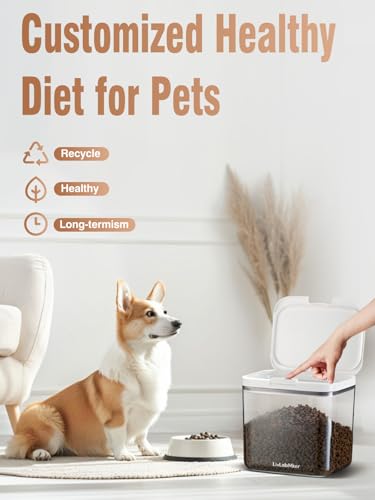 Airtight Dog Food Storage Container 5-10 lbs, Large Pet/Cat Treat Bin with Lids, Pantry Containers for Rice & Flour, withe - color: (D981)-4.5L
