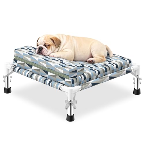 Orthopedic Dog Bed for Small Dogs - Elevated Dog Couch with Bolster and Cushion, Raised Pet Couch Bed with Removable Washable Cover - size: Small