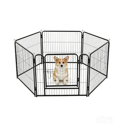 Simple Deluxe Dog Playpen Outdoor Indoor, 24 Inch 6 Panels Dog Fence for Small Dogs Puppy, Perfect Dog Pen for Camping, Yard, RV, Garden Fence, Black - size: 24 Inch 6 Panels