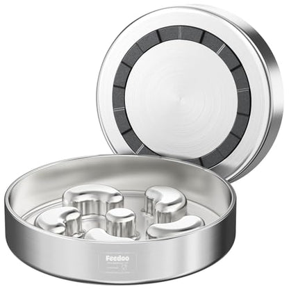Slow Feeder Dog Bowl-2Cups for Medium Breeds, Double Wall Food-Grade Stainless Steel, Heavy Duty with Non-Slip Rubber Base, Puzzle Maze Bowl to Slow Down Eating - color: Spiral-1Pack, size: M 2~2.5Cups