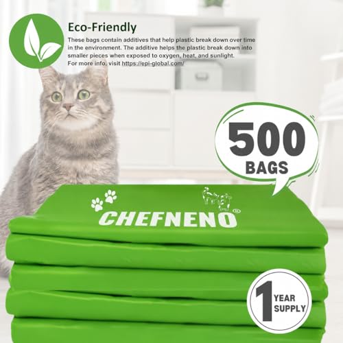 Cat Litter Waste Bags (500 ct., Green) Bulk Dog Poop Bags with Easy Tie Handles Recycled Earth-Friendly Lavender Scented Cat Litter Poop Diaper Bag Disposable Sanitary Pad Waste Bags (500 Bags) - color: Green - Scented (500 ct.)