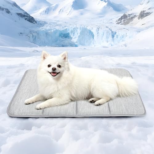 Dog Cooling Mat for Large Dogs – 24"x18" Orthopedic Memory Foam Pad for Summer, Hot Weather & Joint Relief | Washable, Non-Slip Crate Mat for Senior Dogs, Travel & Home(Grey) - color: Grey, size: 24"L x18"W x 0.8"H
