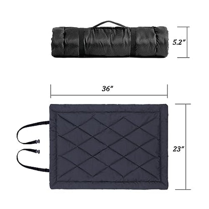 Travel Dog Bed, Portable Waterproof Anti-Slip Dog Camping Bed Mat with Carry Handles for cat or Other pet, Machine Washable, 36 * 23” Dark Blue - size: Medium