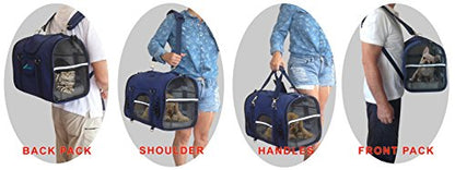 6 in 1 Sturdy pet Carrier Backpack & Front/Chest pet Carrier & Shoulder & pet Hand Carrier Bag & Car Crate & 2 Positions Carrier to fit Under Airplane Seats -Size XXS for Teacup Pets max. 8 Lb. - size: XXS: For TEACUP pets MAX 10" heigh & 10 Lb