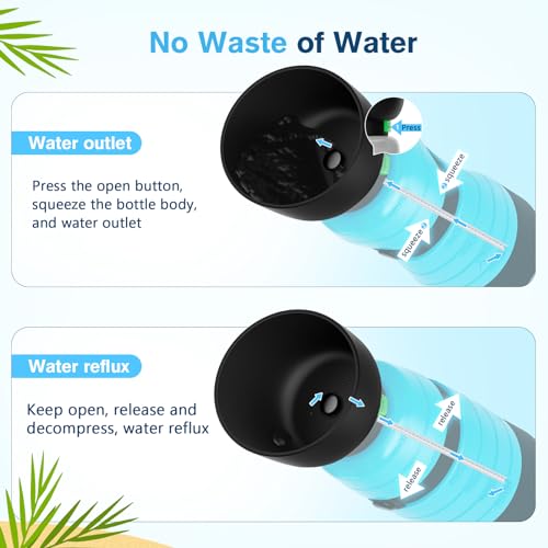 Pecute Upgraded 22 oz Dog Water Bottle with 5 oz Food Container, Portable Dog Travel Water Bottle Dispenser, Leakproof, BPA Free, Lightweight, Pet Water Bottle Bowl for Outdoor Walking Hiking Camping | Portable, Leakproof, BPA Free, Foldable bowl, Lightwe