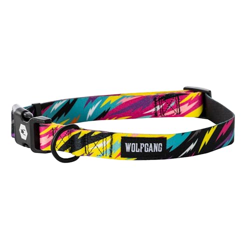 Wolfgang Heavy Duty, Adjustable Dog Collar with Quick Release Nylon Buckle for Walking & Training, FuzzyTails Print, Small - color: FuzzyTails Print, size: Small (5/8 Inch x 8-12 Inch)