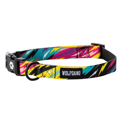 Wolfgang Heavy Duty, Adjustable Dog Collar with Quick Release Nylon Buckle for Walking & Training, FuzzyTails Print, Small - color: FuzzyTails Print, size: Small (5/8 Inch x 8-12 Inch)