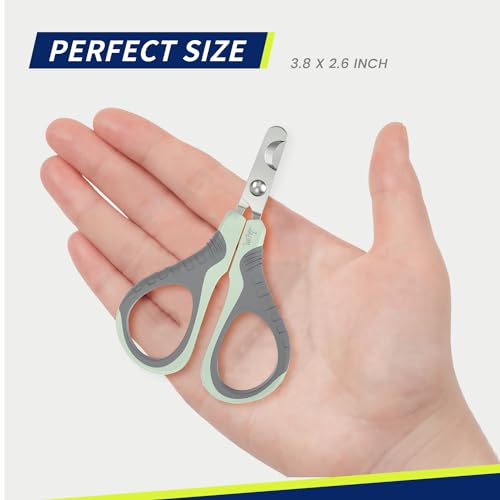 WePet Pet Nail Clippers U07.1, Professional Claw Trimmer, Bended Scissor Special for Cats, Kittens, Dogs, Puppies, Small Animals, Grey/Tea Green - color: #09 Grey/Tea Green