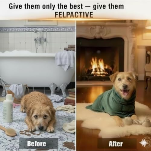 |FELPACTIVE® Premium Dog Drying Robe | Sizes S - XXXL | Quick-Drying Super Absorbent Double-Layer Microfiber | Soft & Snug Fit | Includes Luxury Gift Box + EBOOK | Dog Bath Robe, Pet Warming Bathrobe - color: jade green, size: Large