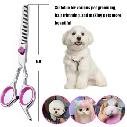 Dog Grooming Scissors,Pet Hair Scissors with Safety Round Tips Heavy Duty Titanium Stainless Steel Professional Dogs Cats Pets Grooming Shears (Teeth clipper) - style: Teeth clipper