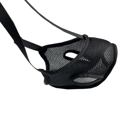 Dog Muzzle – Mesh Soft Muzzle for Small Medium Large Sized Dogs, Adjustable for No Bark, Scavenging, Licking & Chewing, Prevent Biting, Black (S) - size: S