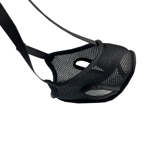 Dog Muzzle – Mesh Soft Muzzle for Small Medium Large Sized Dogs, Adjustable for No Bark, Scavenging, Licking & Chewing, Prevent Biting, Black (M) - size: M