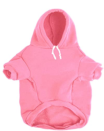 Security Dog Hoodies Clothes Apparel Winter Sweatshirt Warm Sweater Cotton Puppy Hoodie for Small Dog Medium Large Cat Pink, S - color: Pink, size: Small (Chest girth: 13.4")