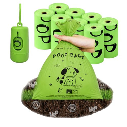 Biodegradable Dog Poop Bags, 120 Bags with Free Dispenser | ASTM D6400 & EN 13432 Compliant BPI Certified Poop Bags for Dogs, Unscented, Large, Earth Friendly Leakproof, Easy to Open - color: Green, size: 120 Count (Pack of 1)