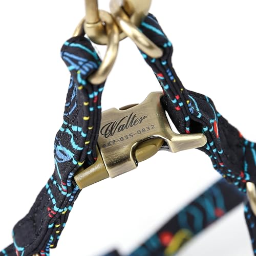 Angie and Allie Organic Cotton Personalized Step in Dog Harness,Custom Dog Halter Vests,Adjustable No Pull Canine Halter Harness for Small Medium Large Dogs - color: Seaside, size: XS