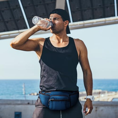 NOOLA Fanny Pack Waist Bag for Men Women, Lightweight Waist Pack with Water Bottle Holder, Adjustable Belt Bag with Multi-Pockets for Hiking, Dog Walking, Outdoor, Cycling, Running, Travel, Blue - color: Blue