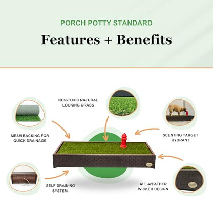 Porch Potty Stabdard Artificial Grass Potty Pads for Dogs, 4x2 Ft | Reusable Artificial Grass with Mesh Backing, Washable Design, Quick Absorb and Instant Drainage best for Dog Potty Training - size: New Standard