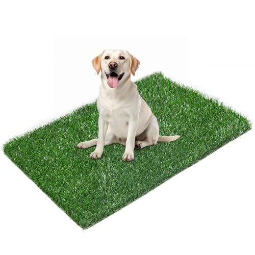 LOOBANI 33.2in x 21in Replacement Artificial Grass Puppy Training Pads, Quickly Absorbency Portable Dog Potty Grass, Fit 35x23in Potty Tray(1 Pack) - size: 33.2"x21"