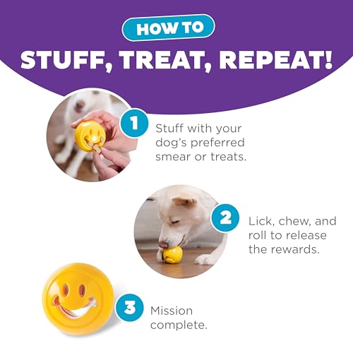 Outward Hound Nooks Happiness Interactive Durable Treat-Dispensing Dog Toy, Stuffable Puzzle Ball for Solo Play or Pair with Large Snoop, Mint-Scented, No BPA - color: Yellow Nook (Works with Large Snoop)