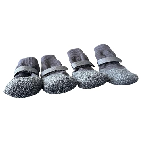 4pcs Nonslip Pet Shoes Waterproofed and Wear for Dog Various Weather Protecting Easyly Waterproofed Dog Shoes - color: Black, size: S