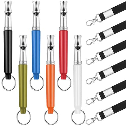 6 Pack Dog Whistle with Lanyard Stop Neighbors Dog from Barking Adjustable Ultrasonic Silent Dog Whistles Professional Dog Training Whistle for Dog Daily Training - color: Colorful