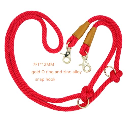 7FT Hands Free Dog Leash, Waist Dog Leash for Walking Running - color: Magenta