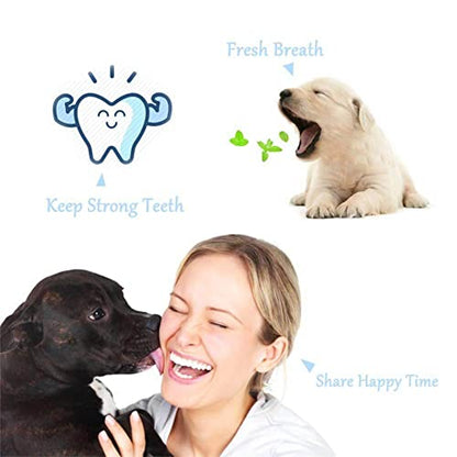 Orgrimmar 4 Pcs 3-Sided Pet Toothbrush Dog Cat Mouth Dental Teeth Care | Pet Brush for Bad Breath Tartar Cleaning - color: Multicolor-4