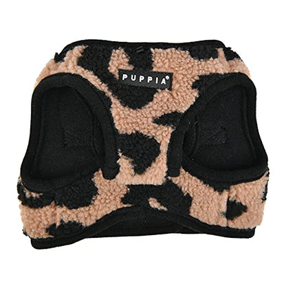 Puppia Serval Vest Dog Harness Step-in Warm Winter Leopard Pattern for Small and Medium Dog, Beige, Large - color: BEIGE, size: Large