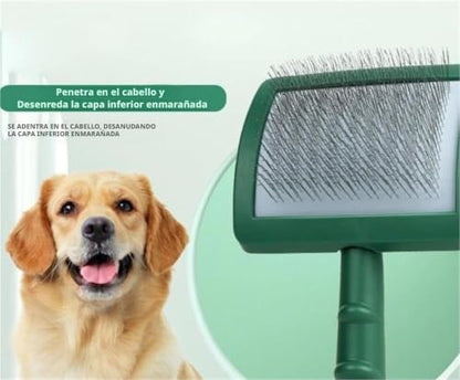 Extra Long Pin Slicker Brush For Large Dog Matted Hair Grooming Wire Brush For Pets Shedding Brushes(Green) - color: Green