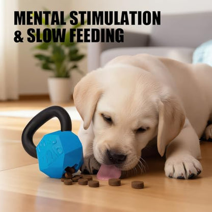 MECOOL Indestructible Dog Toy for Aggressive Chewers - Heavy Duty Chew Ring with Durable Nylon and Treat Dispenser Rubber Base, Interactive Food Puzzle Dog Chew Toy,Medium Blue for Puppy - size: S Blue