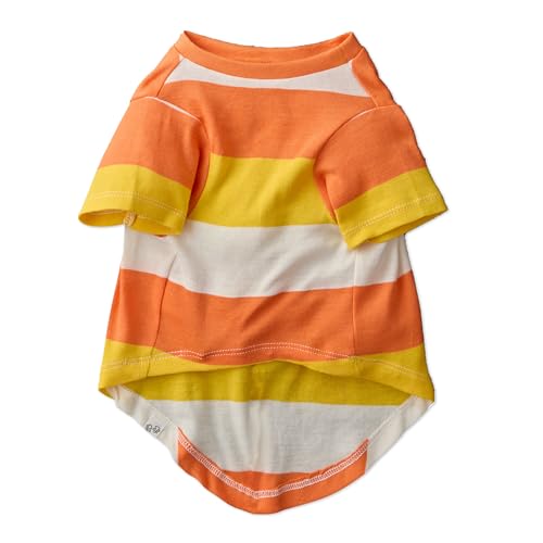 Pet Passion 100% Organic Cotton Dog Short Sleeve T-Shirt Pet Tees for All Breeds, Candy Corn, Medium (20-45 lbs) - color: Candy Corn, size: Medium (20-45 lbs)