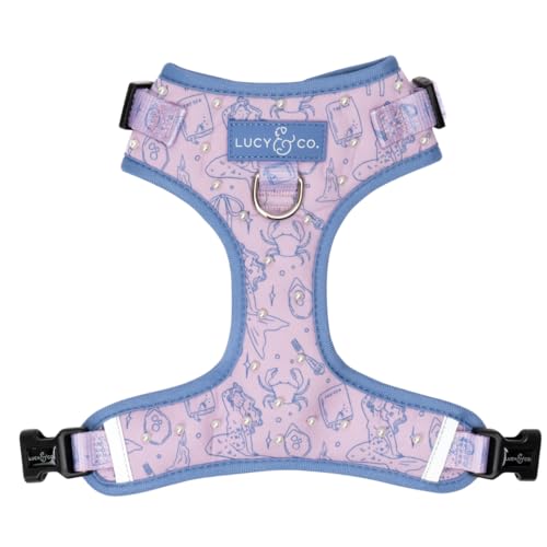 Lucy & Co. Magnificent Mermaids Pearl No-Pull Dog Harness, Adjustable Front Clip Harness with Comfort Padding, X-Large - color: Magnificent Mermaid, size: X-Large