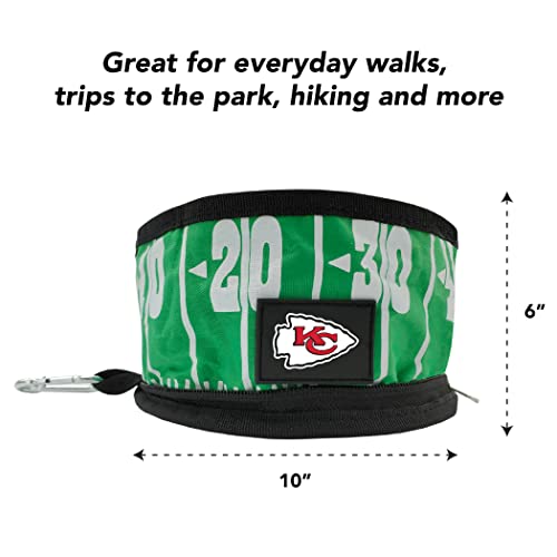 NFL Kansas City Chiefs Pets First Collapsible Dog Travel Bowl Set, 2 Pack Food and Water Bowls for Dogs, Best Portable & Lightweight Leak-Proof Dog Bowls for Travel - color: Kansas City Chiefs, style: 2 Pack