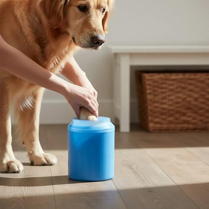 Portable Soft Silicone Pet Paw Cleaner,Dog Foot Washer Cup for Small & Medium Breeds,Portable Pet Cleaner Tool Blue