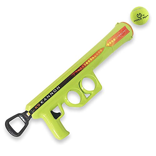 Hyper Pet K9 Kannon Dog Ball Thrower Launcher for Dogs, All Breeds Up To 60 Pounds, With One Hyper Pet 2.5 Inch Tennis Ball, For All Breeds | Includes one 2.5 inch tennis fetch piece, sends it flying farther with far less effort, keeps active pups running