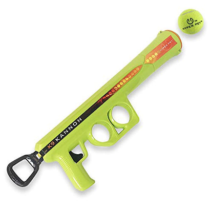 Hyper Pet K9 Kannon Dog Ball Thrower Launcher for Dogs, All Breeds Up To 60 Pounds, With One Hyper Pet 2.5 Inch Tennis Ball, For All Breeds | Includes one 2.5 inch tennis fetch piece, sends it flying farther with far less effort, keeps active pups running