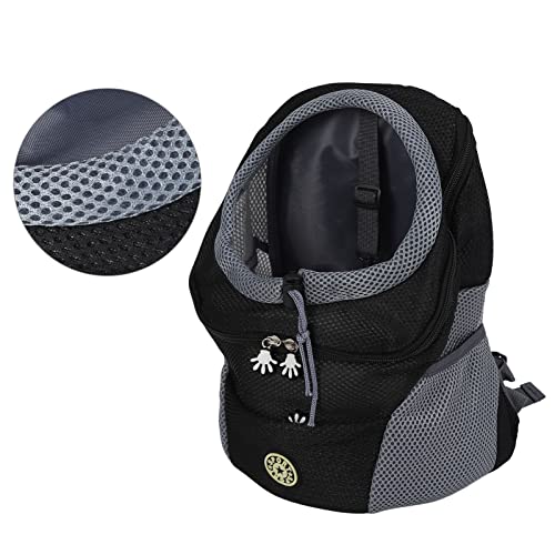 Pet Knapsack Backpack, Dog Carrying Bag with Ventilation Window, Spacious Oxford Cloth Pet Carrier for Small Dogs, Adjustable Padded Straps and Removable Cushion (Black) - color: Black