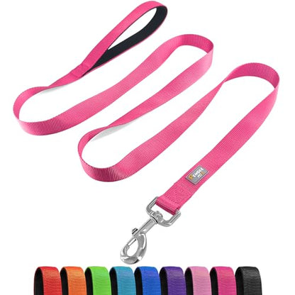 Basic Dog Leashes 6 FT Padded Handle Nylon Dogs Leashes for Small Dogs Hot Pink - color: Hot Pink, size: Small : 5/8" x 6 FT