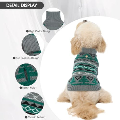 Christmas Dog Sweater for Small to Large Dogs - Festive Grey Knit Pullover, Cute Holiday Winter Coat, Soft & Warm Pet Clothing, Machine Washable Grey XL - color: Grey, size: X-Large